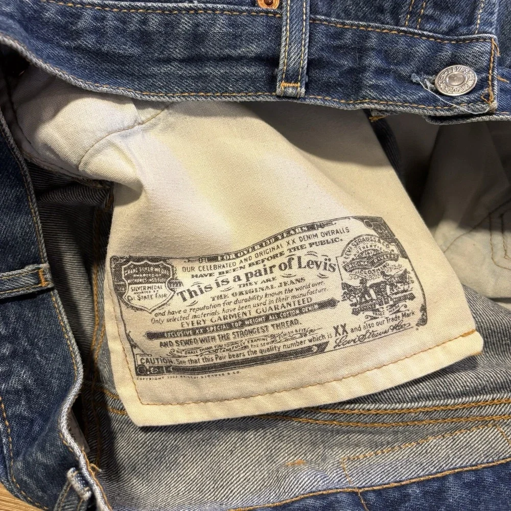 VTG Levis 501 XX Jeans Mens 38x36 Fits 35x32 Blue Cotton Denim Button Fly Faded